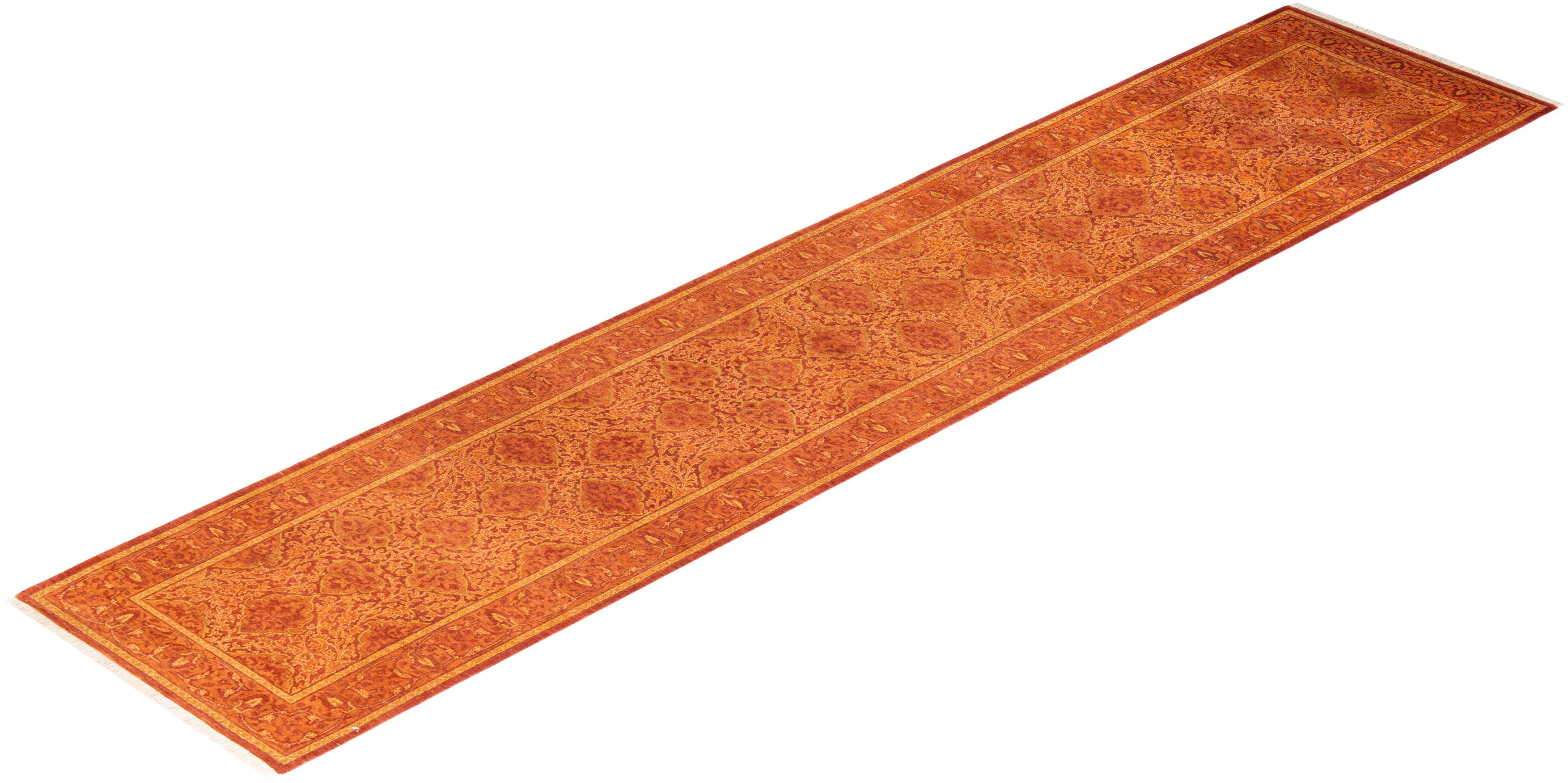 Tappeto orientale a mano unico nel suo genere, di colore arancione, 2' 7