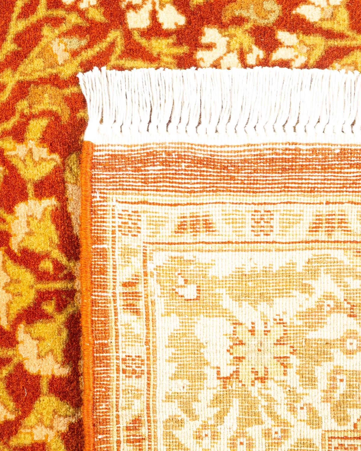 Handgeknüpfter, orangefarbener Oriental Mogul Teppich, Unikat (21. Jahrhundert und zeitgenössisch) im Angebot