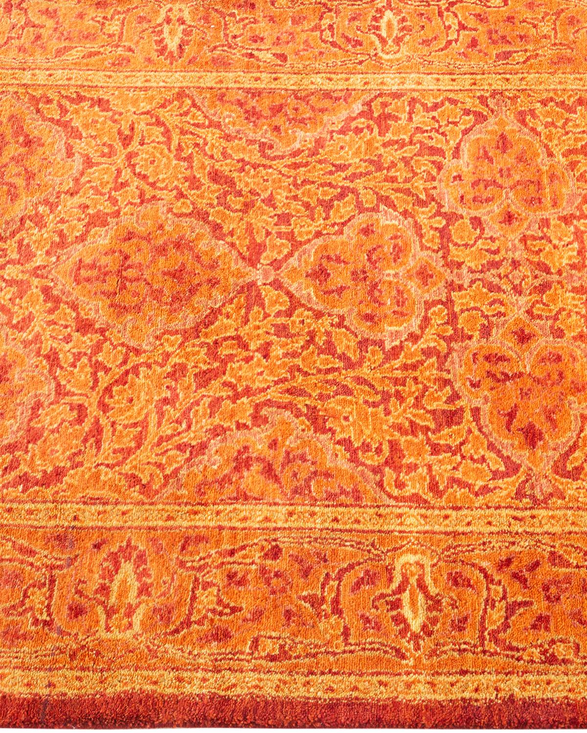 One-Of-A-Kind Hand Knotted Oriental Mogul Orange Area Rug 2' 7