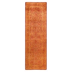 Einzigartiger handgeknüpfter Oriental Mogul Orange Teppich 2' 7"" x 7' 10""