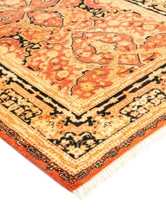 One-of-a-kind Hand Knotted Oriental Mogul Orange Area Rug
