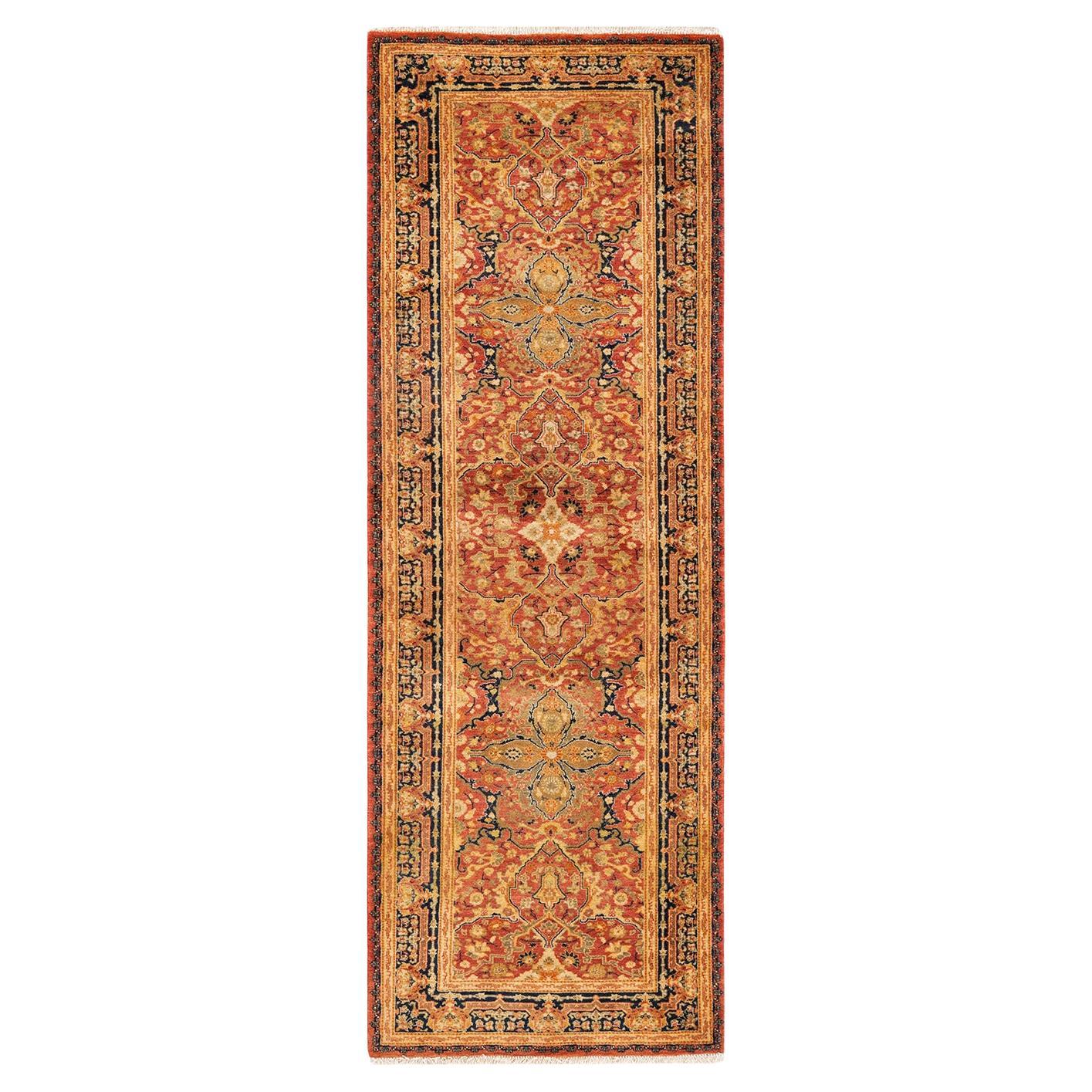 One-Of-A-Kind Hand Knotted Oriental Mogul Orange Area Rug 2' 8" x 8' 0" For Sale