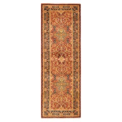 Einzigartiger handgeknüpfter Oriental Mogul Orange Teppich 2' 8"" x 8' 0"""