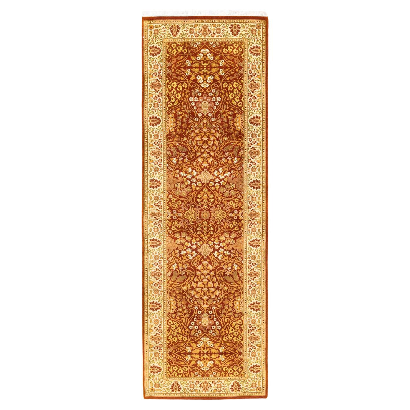 One-Of-A-Kind Hand Knotted Oriental Mogul Orange Area Rug For Sale