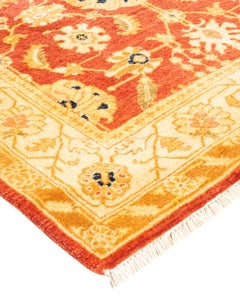 One-Of-A-Kind Hand Knotted Oriental Mogul Orange Area Rug 3' 0" x 14' 7"