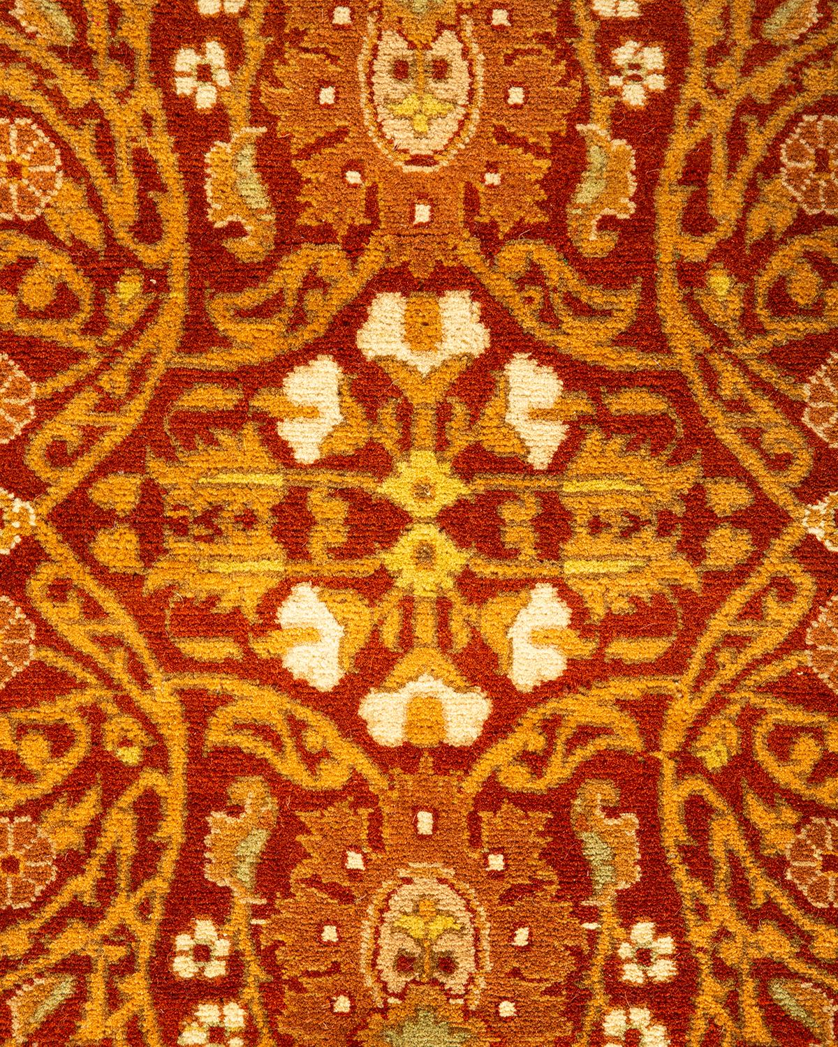 Alfombra oriental anudada a mano Mogul naranja única en su género Pakistaní en venta