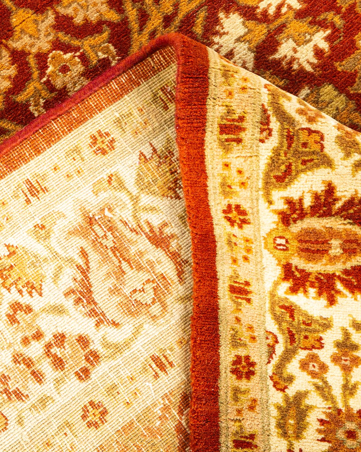 Alfombra oriental anudada a mano Mogul naranja única en su género Lana en venta