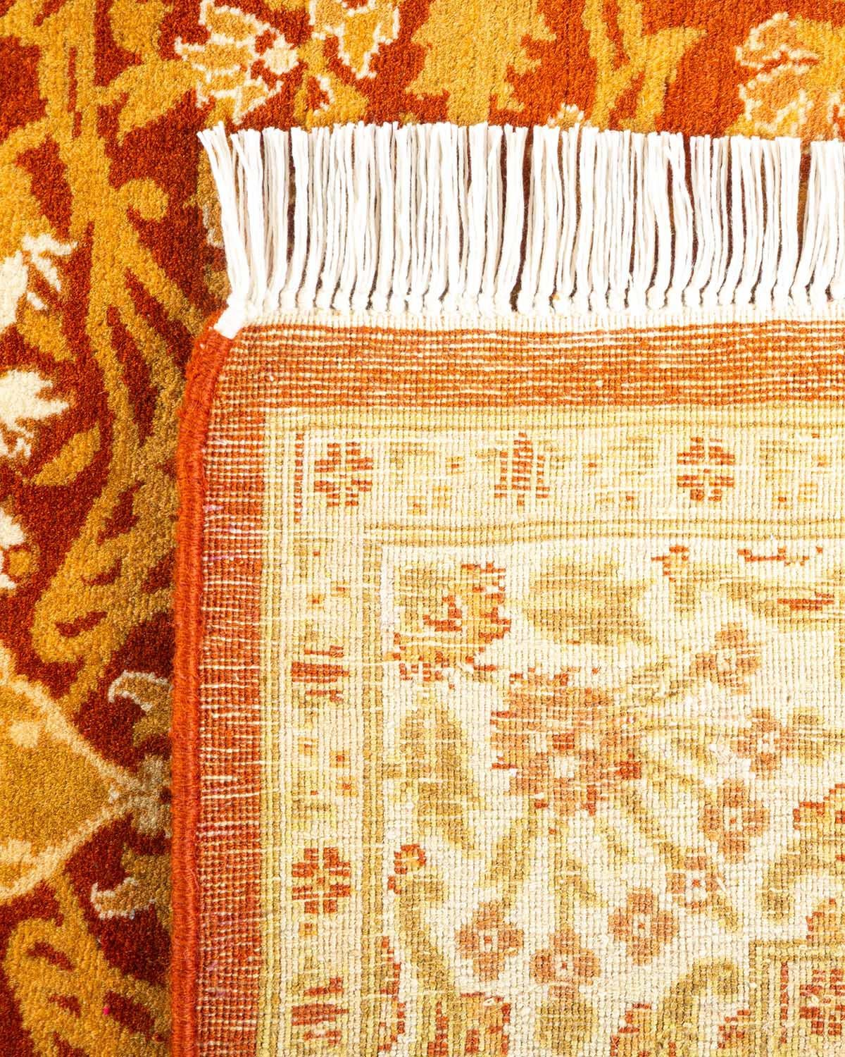 Alfombra Oriental Mogul Naranja Anudada a Mano, Única en su Género Siglo XXI y contemporáneo en venta
