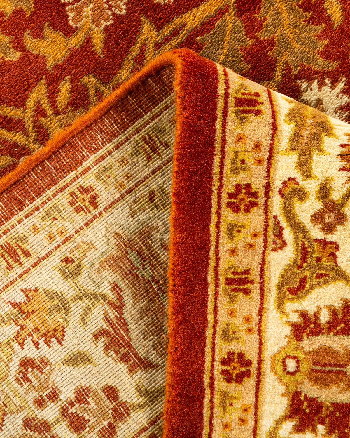 Tapis Oriental Mogul orange noué à la main - Exemplaire unique en vente 1