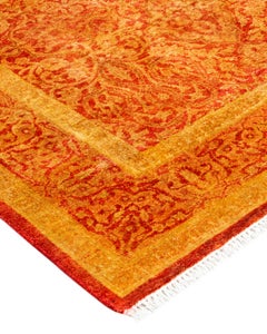 One-of-a-kind Hand Knotted Oriental Mogul Orange Area Rug