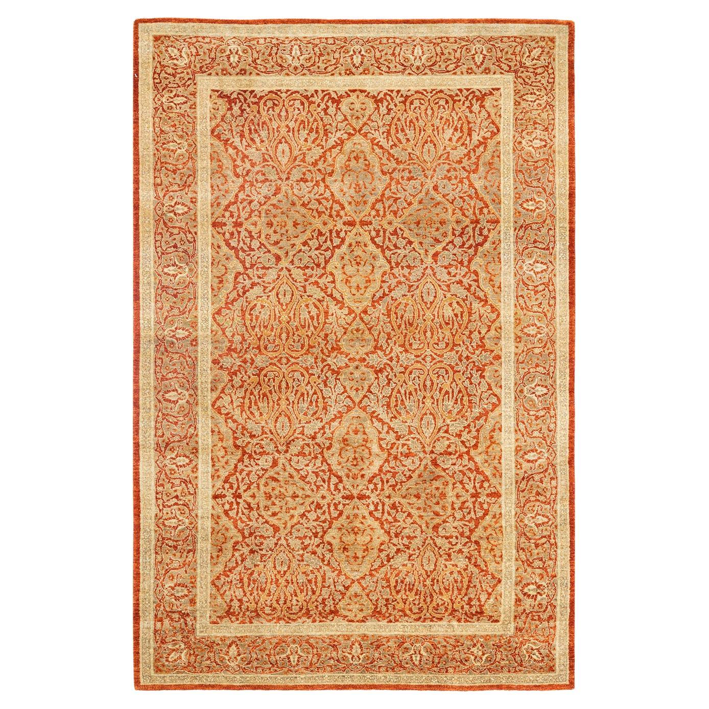 One-of-a-kind Hand Knotted Oriental Mogul Orange Area Rug