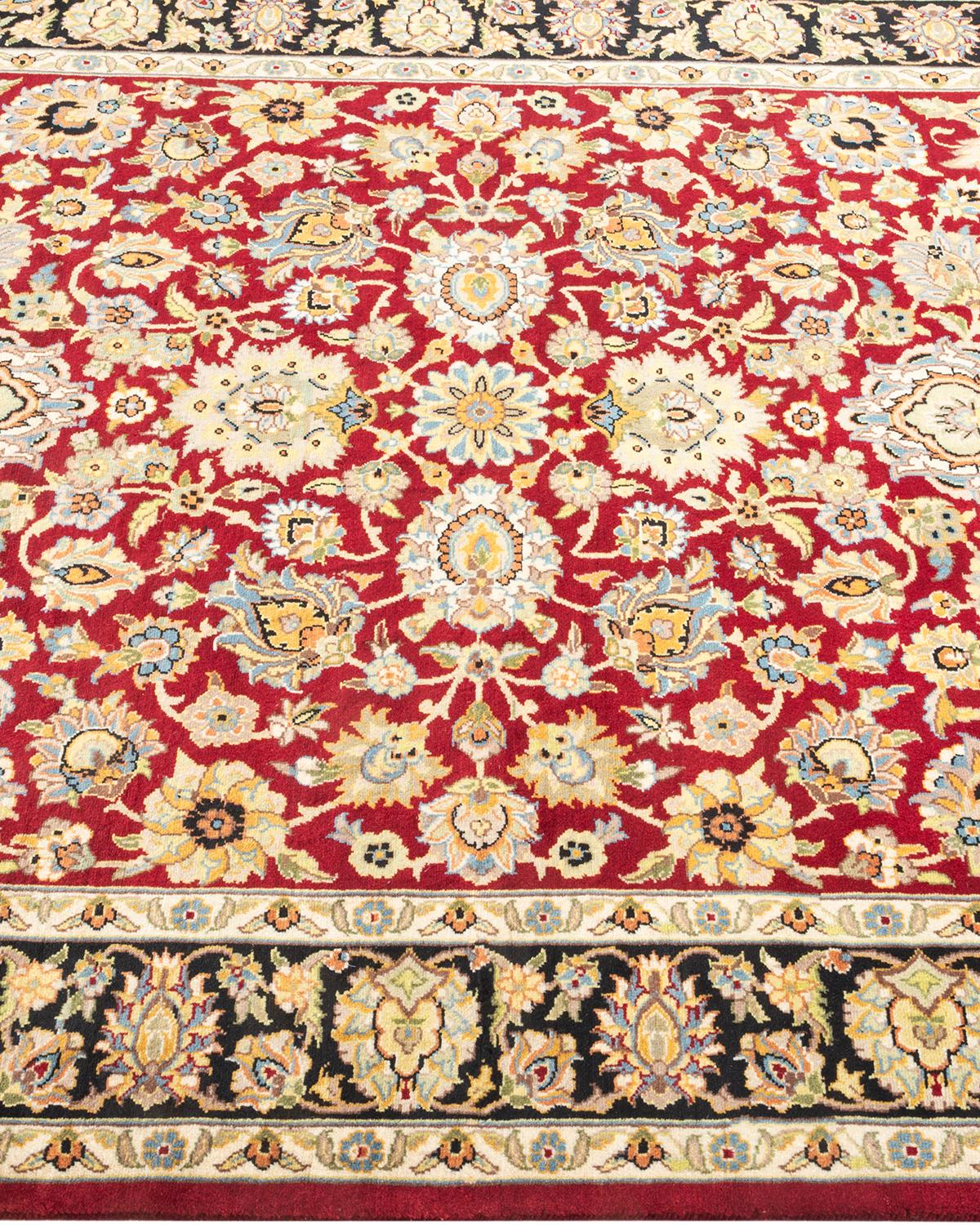 One-Of-A-Kind Hand Knotted Oriental Mogul Orange Area Rug In New Condition For Sale In Norwalk, CT