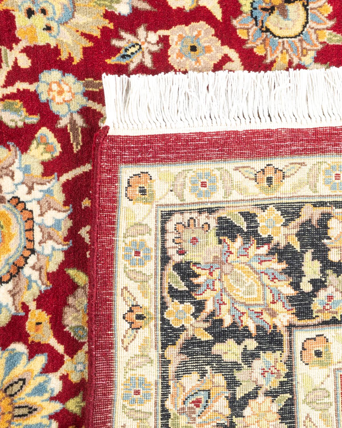 Contemporary One-Of-A-Kind Hand Knotted Oriental Mogul Orange Area Rug For Sale
