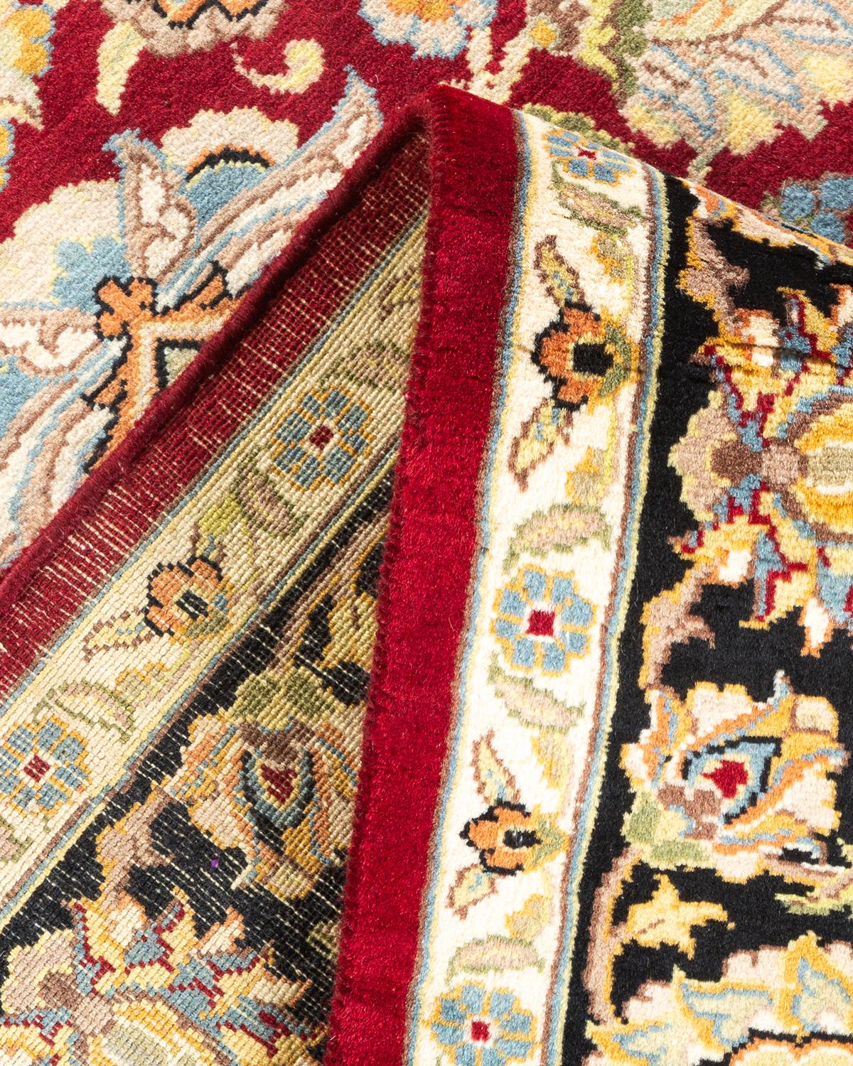 Wool One-Of-A-Kind Hand Knotted Oriental Mogul Orange Area Rug For Sale