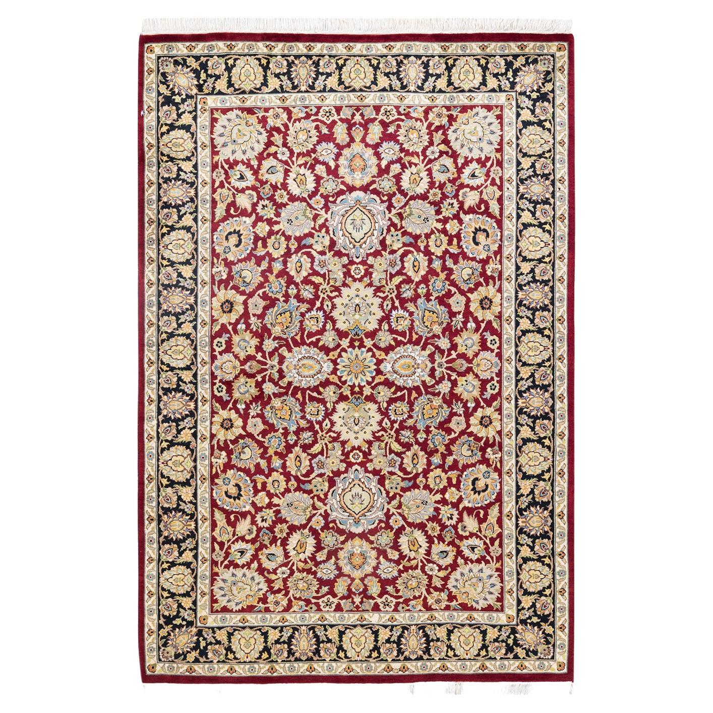 One-Of-A-Kind Hand Knotted Oriental Mogul Orange Area Rug