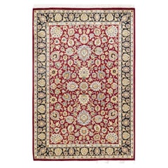 One-Of-A-Kind Hand Knotted Oriental Mogul Orange Area Rug