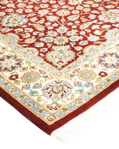 One-Of-A-Kind Hand Knotted Oriental Mogul Orange Area Rug 4' 1" x 6' 3"