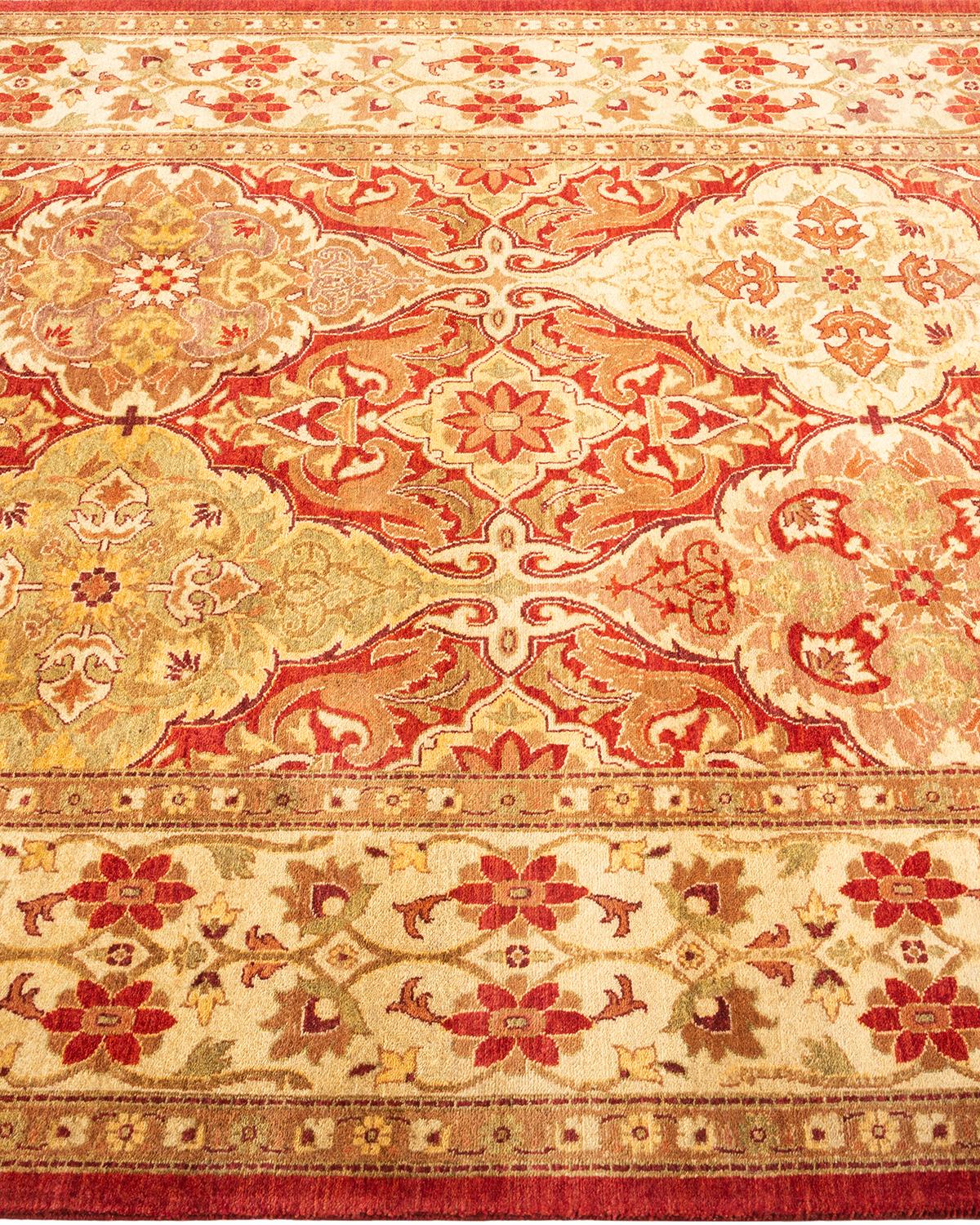 Handgeknüpfter, orangefarbener Oriental Mogul Teppich, Unikat im Zustand „Neu“ im Angebot in Norwalk, CT