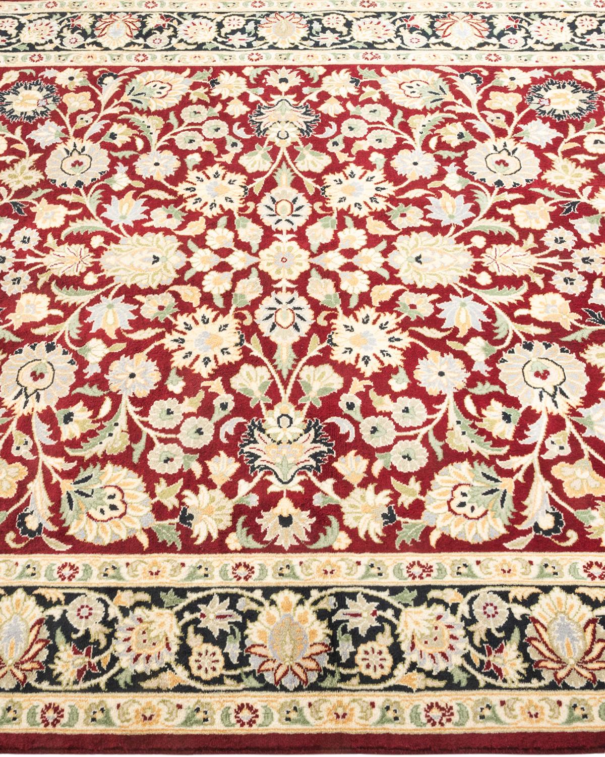 One-Of-A-Kind Hand Knotted Oriental Mogul Orange Area Rug In New Condition For Sale In Norwalk, CT