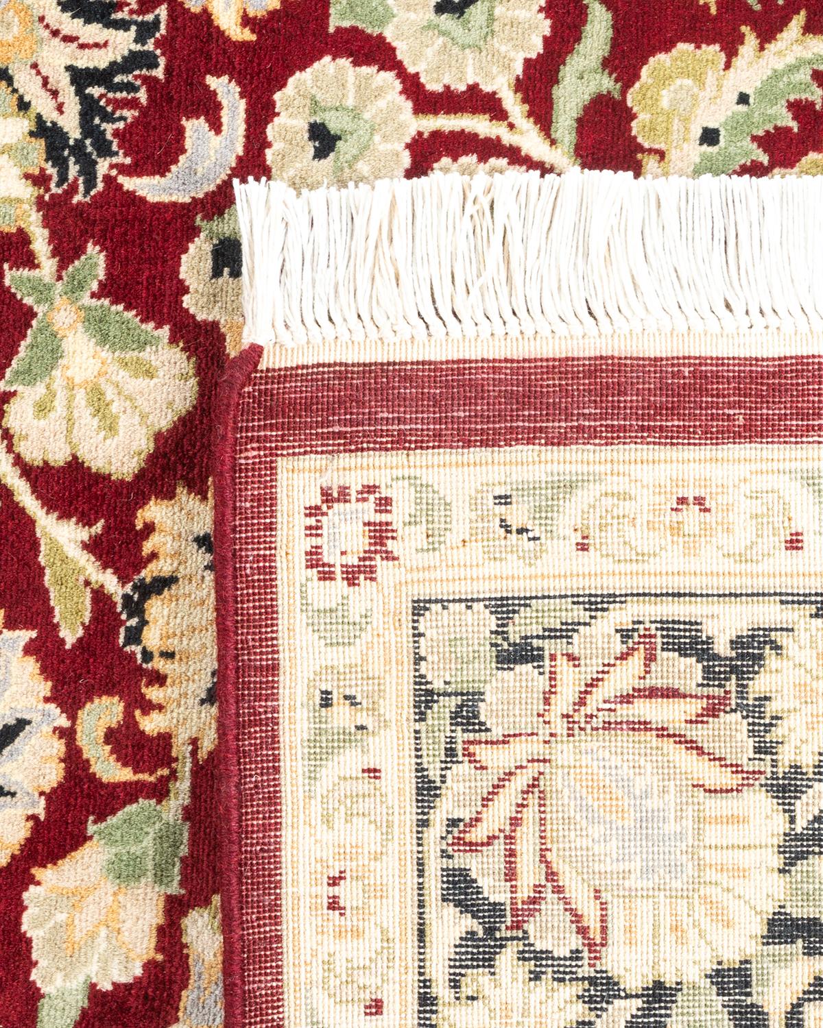 Contemporary One-Of-A-Kind Hand Knotted Oriental Mogul Orange Area Rug For Sale