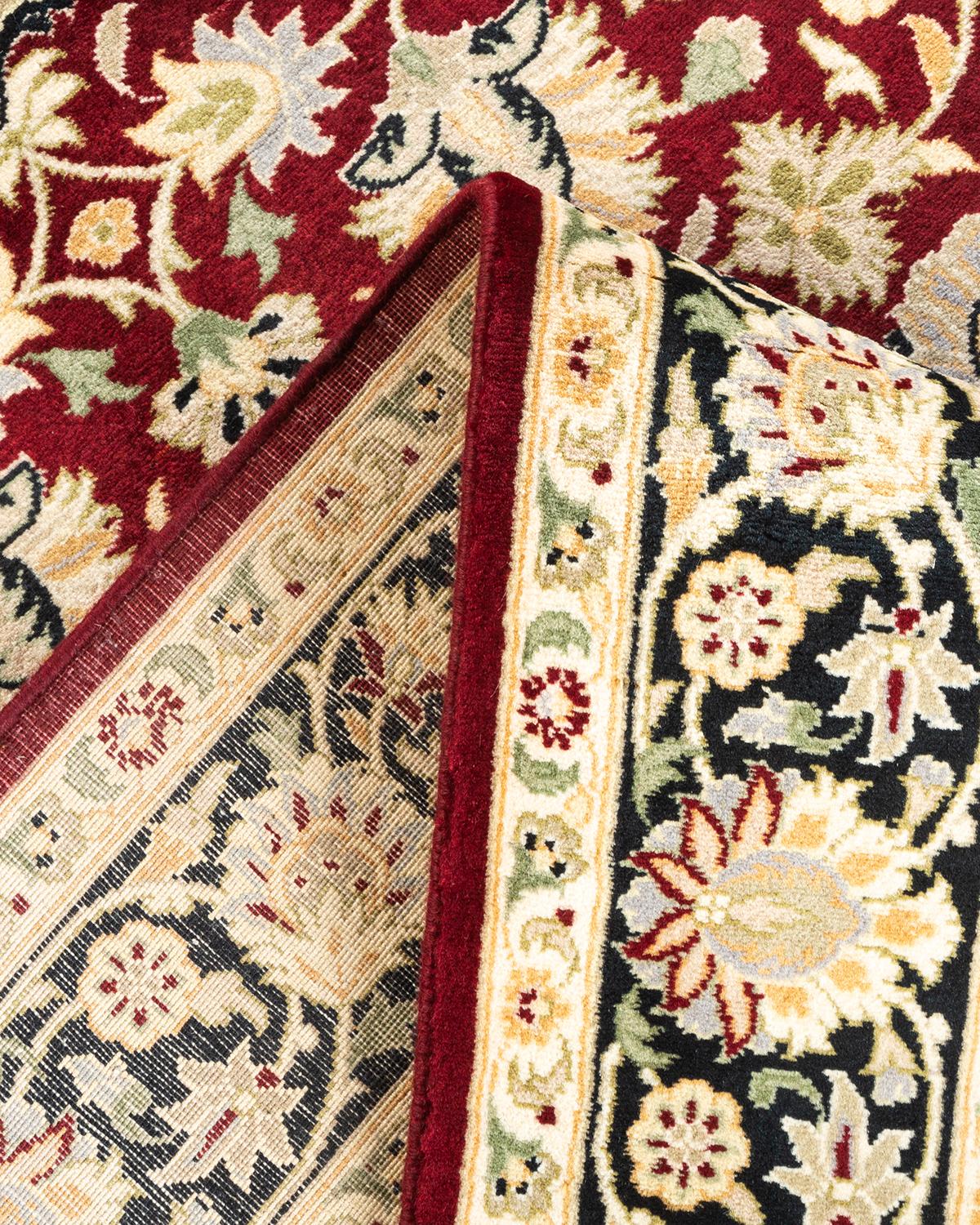 Wool One-Of-A-Kind Hand Knotted Oriental Mogul Orange Area Rug For Sale