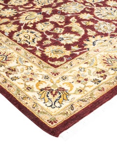Handgeknüpfter orientalischer Mogul-Teppich in Orange, Unikat