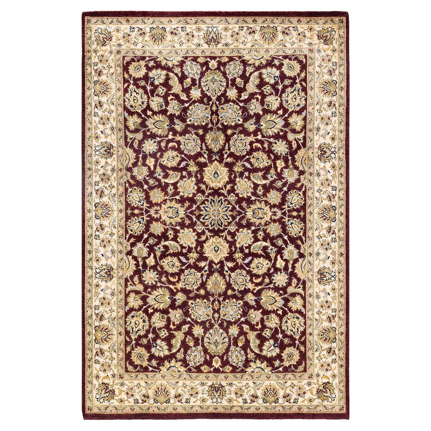 One-Of-A-Kind Hand Knotted Oriental Mogul Orange Area Rug