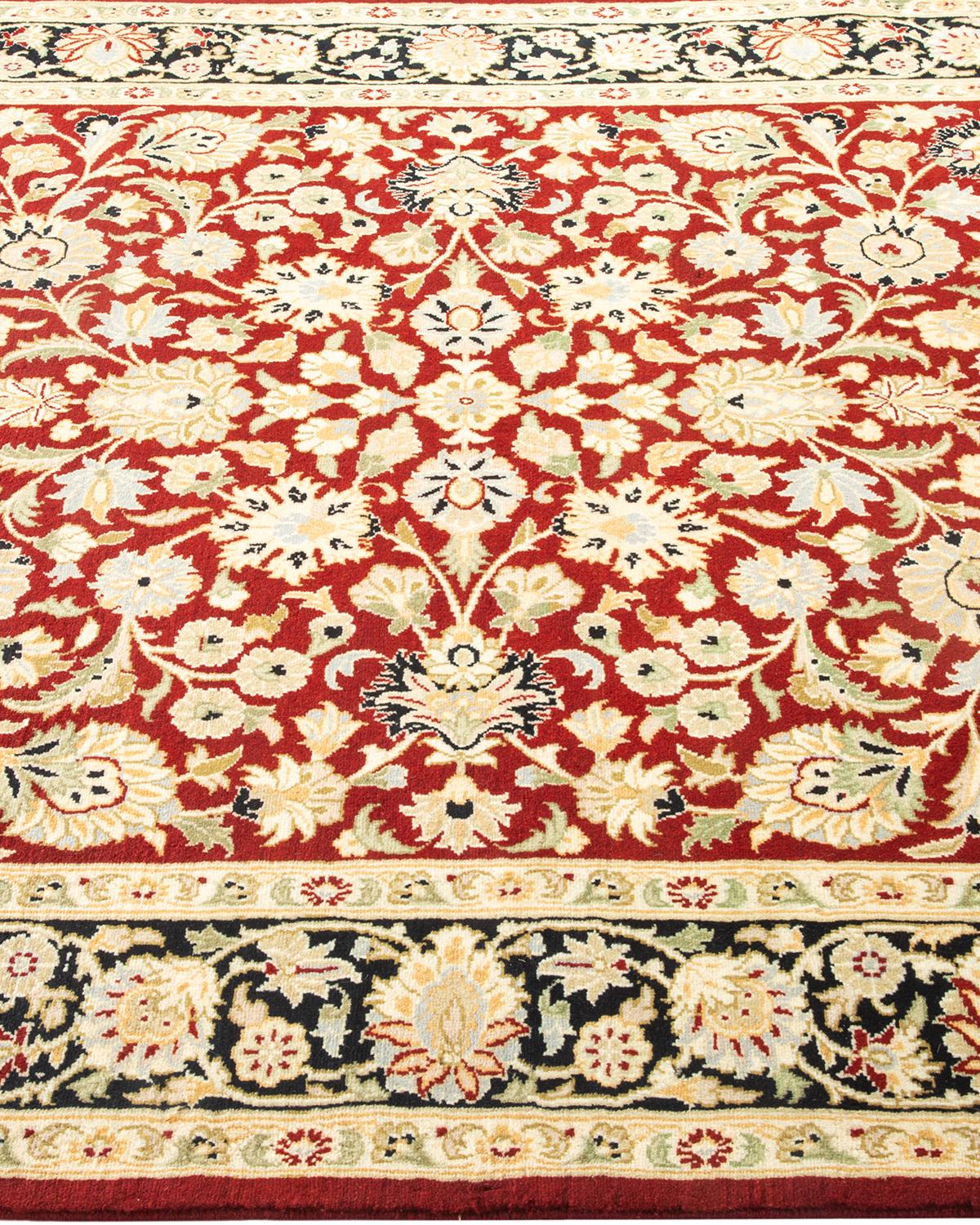 One-of-a-kind Hand Knotted Oriental Mogul Orange Area Rug In New Condition For Sale In Norwalk, CT