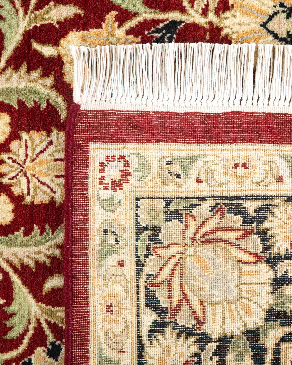 Contemporary One-of-a-kind Hand Knotted Oriental Mogul Orange Area Rug For Sale