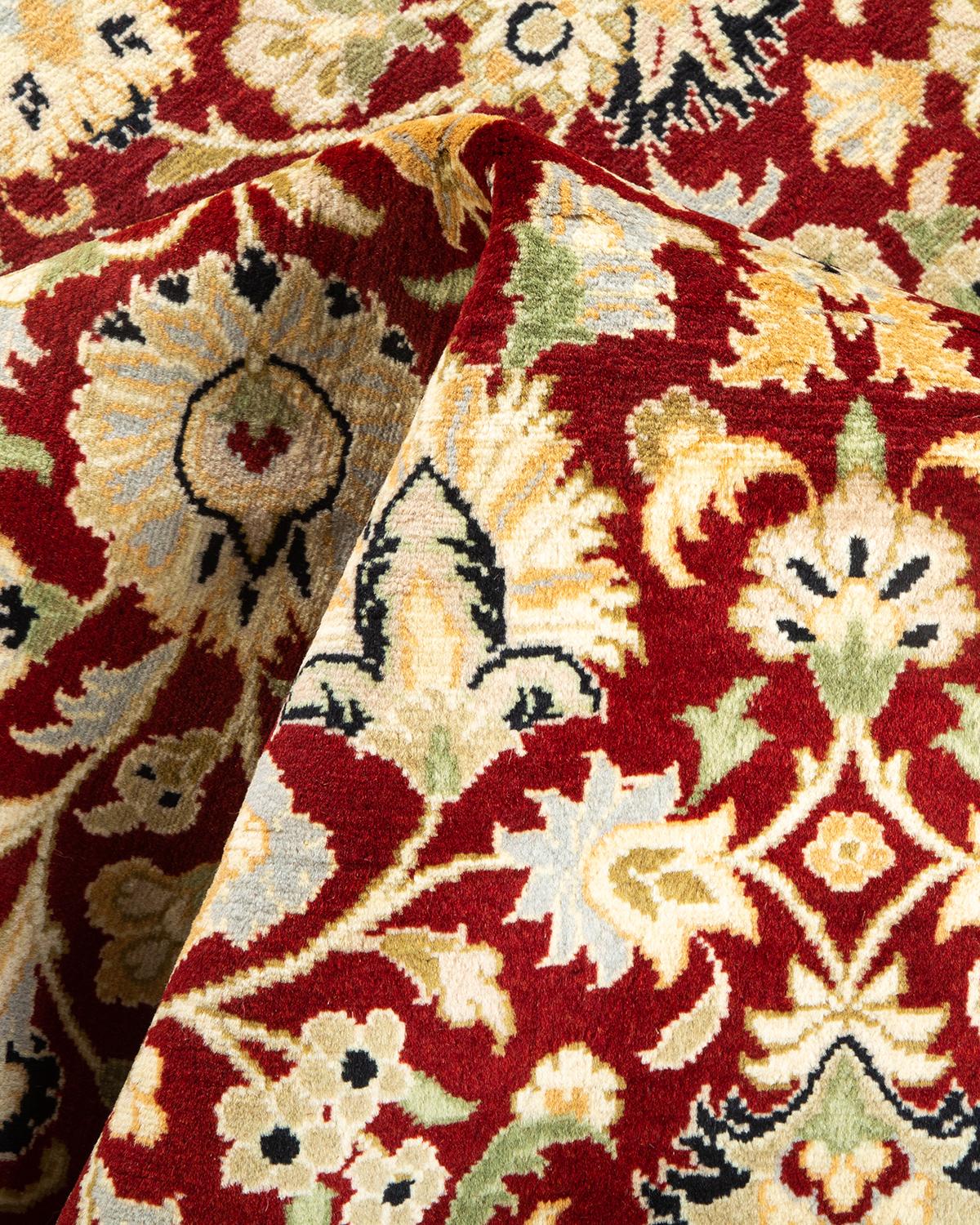 One-of-a-kind Hand Knotted Oriental Mogul Orange Area Rug For Sale 1
