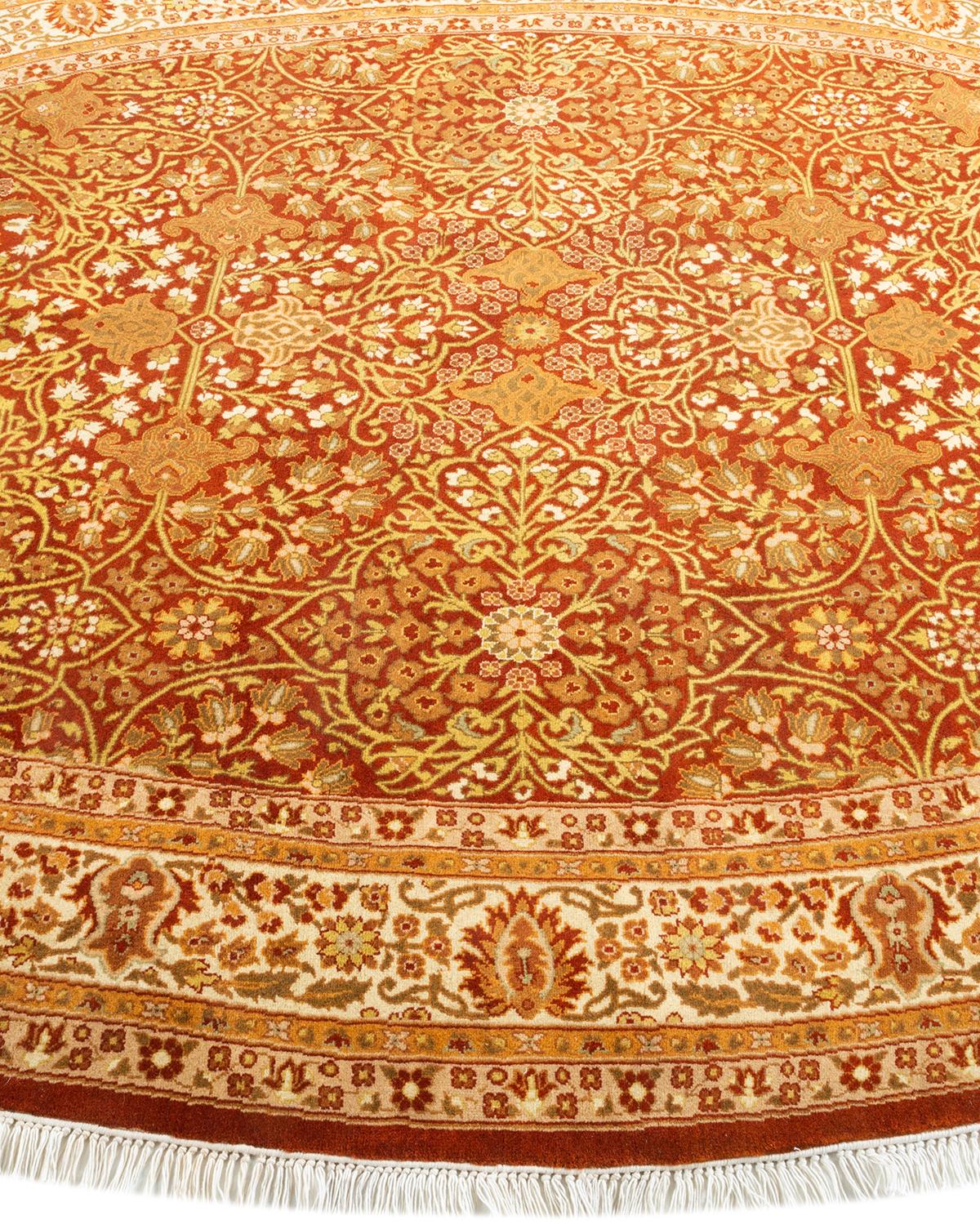 Handgeknüpfter orientalischer Mogul-Teppich in Orange, Unikat im Zustand „Neu“ im Angebot in Norwalk, CT