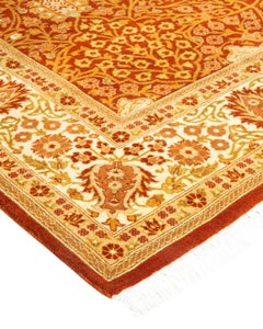 One-of-a-kind Hand Knotted Oriental Mogul Orange Area Rug