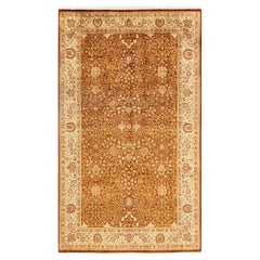 One-of-a-kind Hand Knotted Oriental Mogul Orange Area Rug 5' 3" x 8' 10"