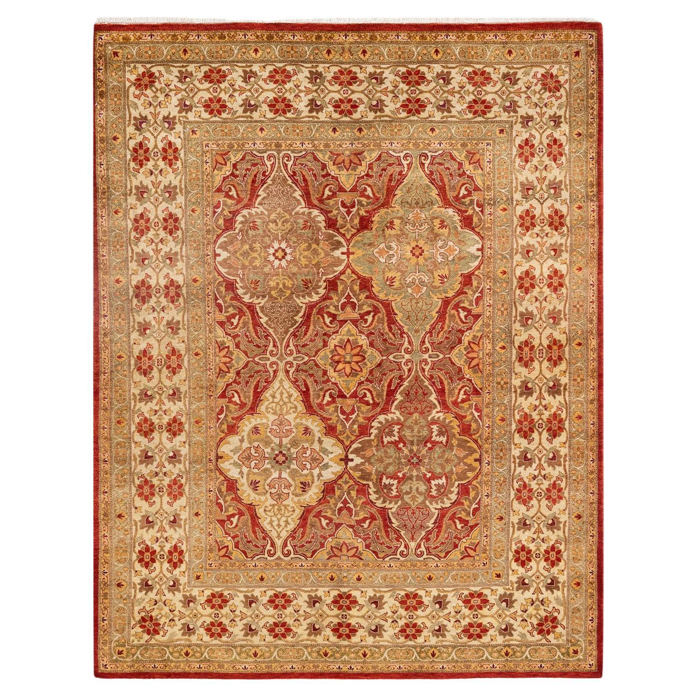 One-Of-A-Kind Hand Knotted Oriental Mogul Orange Area Rug