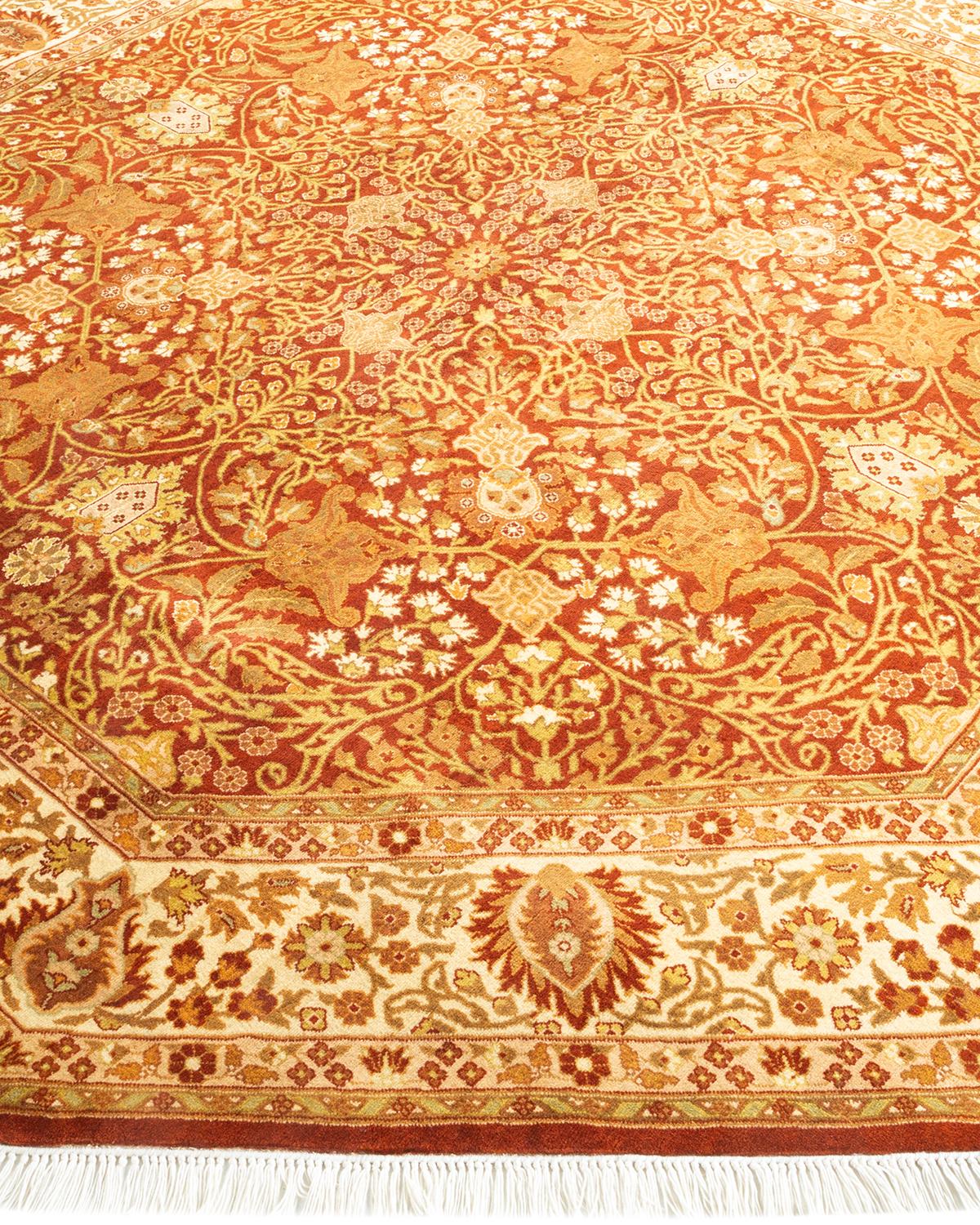 Handgeknüpfter orientalischer Mogul-Teppich in Orange, Unikat im Zustand „Neu“ im Angebot in Norwalk, CT