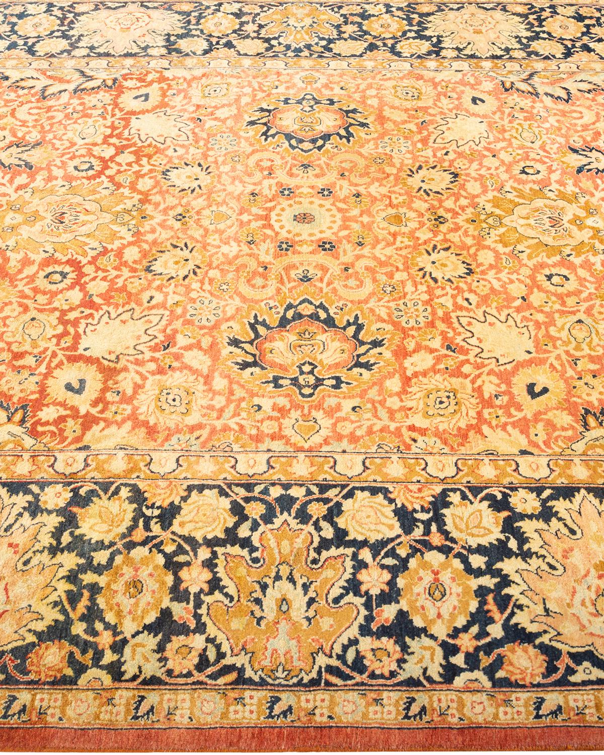 Handgeknüpfter orientalischer Mogul-Teppich in Orange, Unikat im Zustand „Neu“ im Angebot in Norwalk, CT