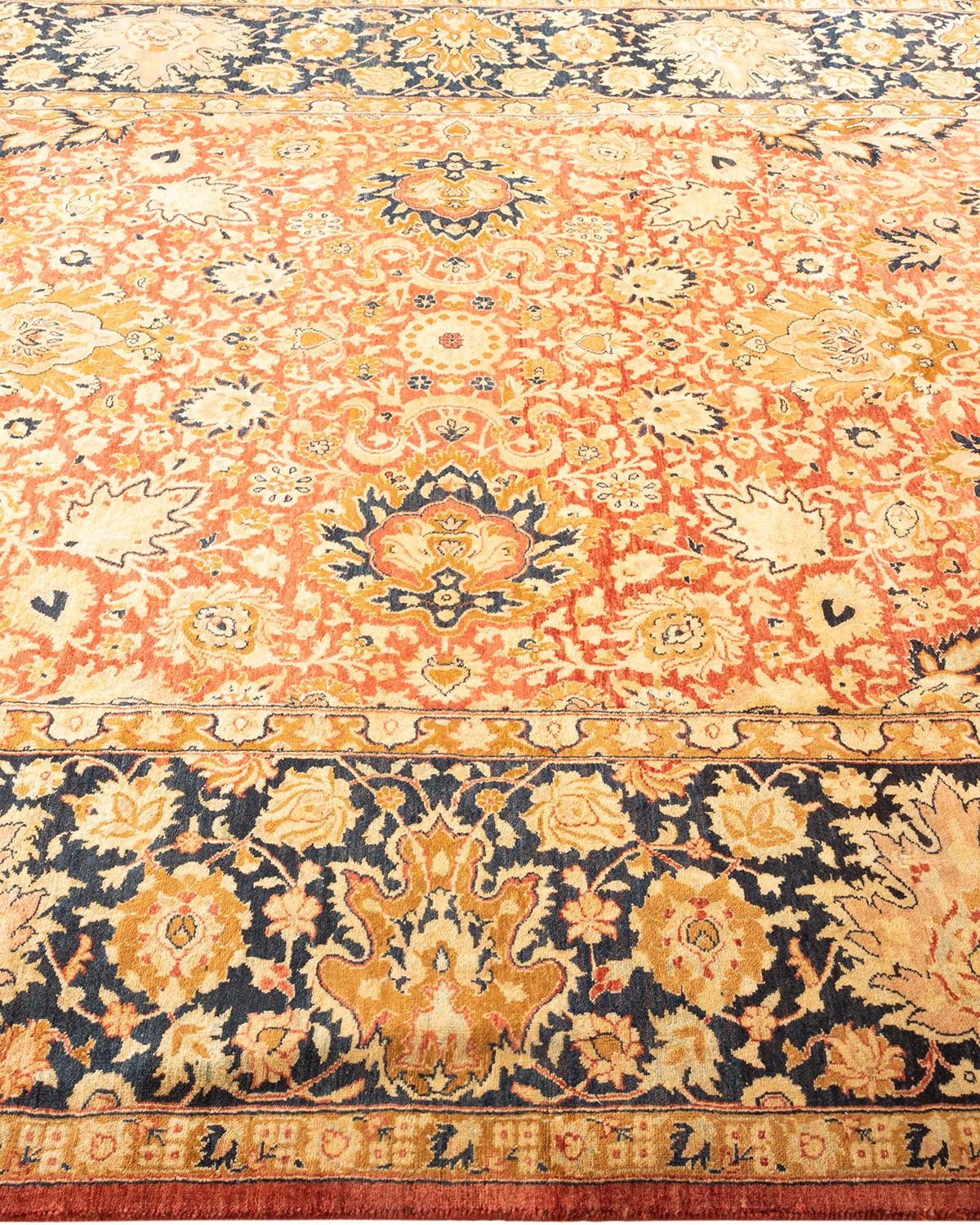 Tappeto d'area arancione Oriental Mogul, unico nel suo genere, annodato a mano In condizioni Nuovo in vendita a Norwalk, CT