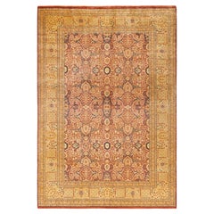 One-Of-A-Kind Hand Knotted Oriental Mogul Orange Area Rug