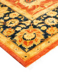 One-Of-A-Kind Hand Knotted Oriental Mogul Orange Area Rug