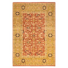 One-of-a-kind Hand Knotted Oriental Mogul Orange Area Rug