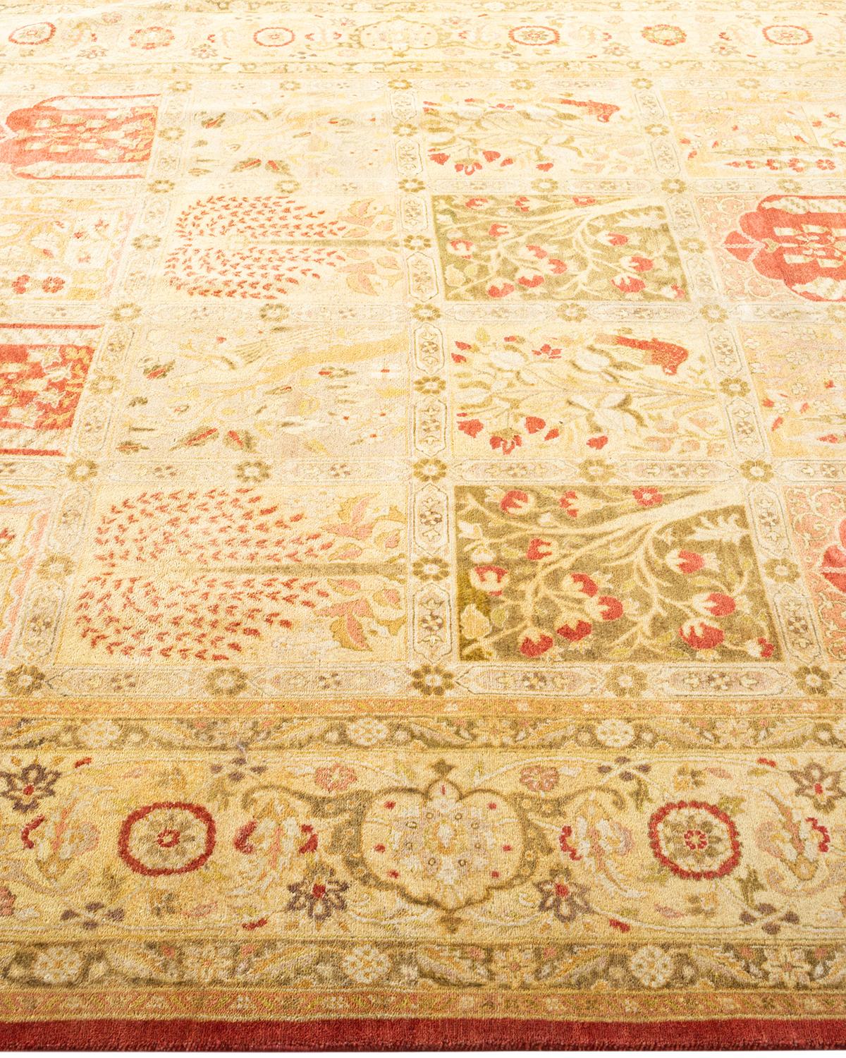 Handgeknüpfter orientalischer Mogul-Teppich in Orange, Unikat im Zustand „Neu“ im Angebot in Norwalk, CT