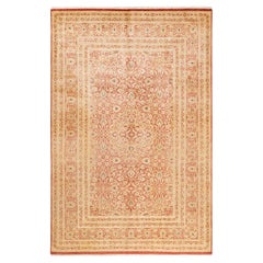 One-of-a-kind Hand Knotted Oriental Mogul Orange Area Rug
