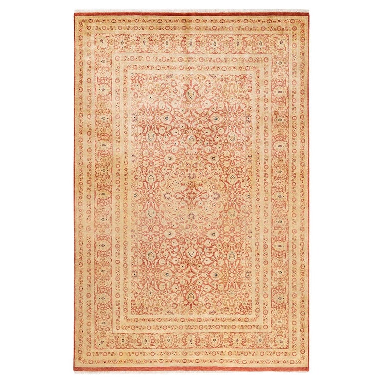 One-of-a-kind Hand Knotted Oriental Mogul Orange Area Rug For Sale at ...