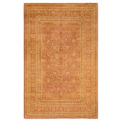 One-Of-A-Kind Hand Knotted Oriental Mogul Orange Area Rug