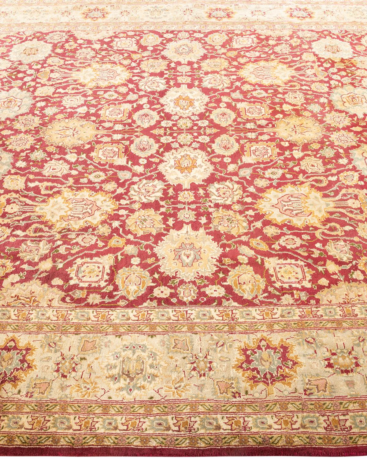 One-Of-A-Kind Hand Knotted Oriental Mogul Orange Area Rug In New Condition For Sale In Norwalk, CT