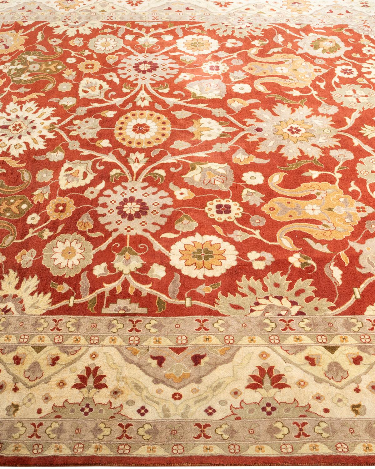Handgeknüpfter orientalischer Mogul-Teppich in Orange, Unikat im Zustand „Neu“ im Angebot in Norwalk, CT