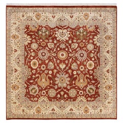 One-of-a-kind Hand Knotted Oriental Mogul Orange Area Rug