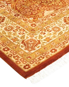One-Of-A-Kind Hand Knotted Oriental Mogul Orange Area Rug 6' 2" x 8' 10"