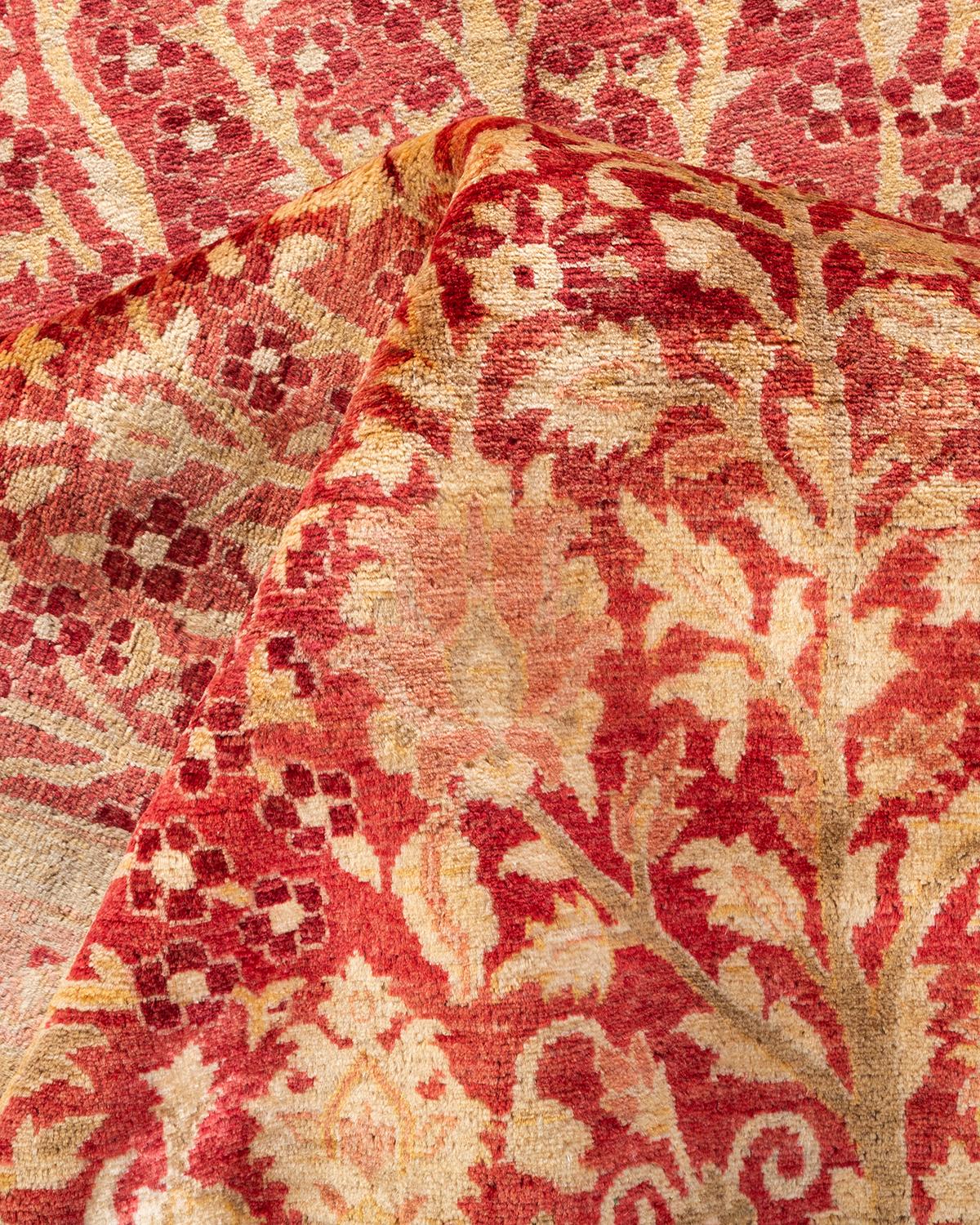 One-of-a-kind Hand Knotted Oriental Mogul Orange Area Rug 1