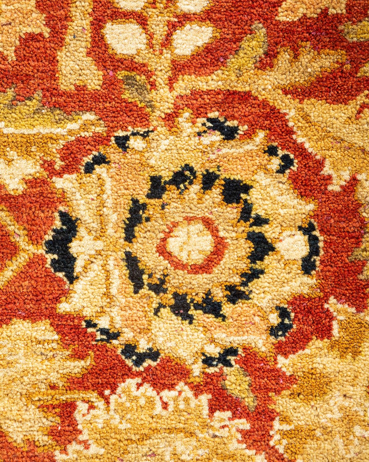 Alfombra Oriental Mogul Naranja Anudada a Mano, Única en su Género Pakistaní en venta